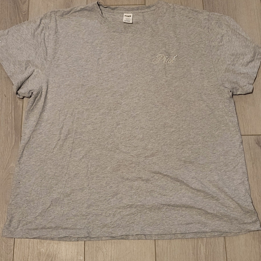 PINK Victoria's Secret Gray Short Sleeve Tee